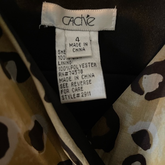 Cache Animal Print Sexy sequin low cut Holiday Cocktail Party S top - Picture 4 of 6